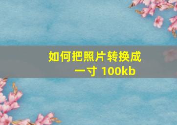 如何把照片转换成一寸 100kb